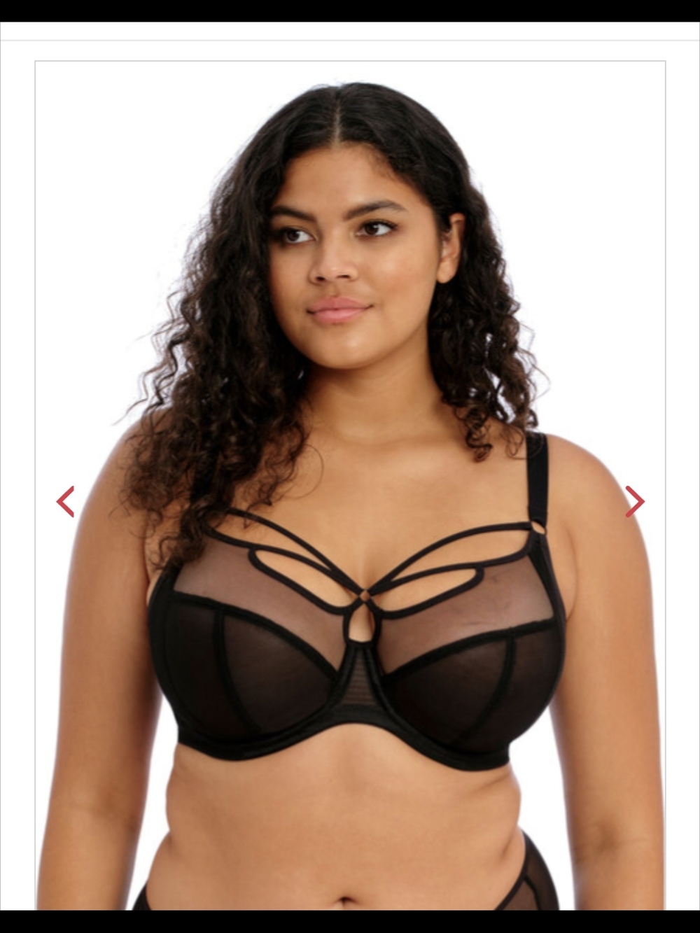 Elomi 4350 Sheer Strappy Black Underwire Bra - Women Intimates